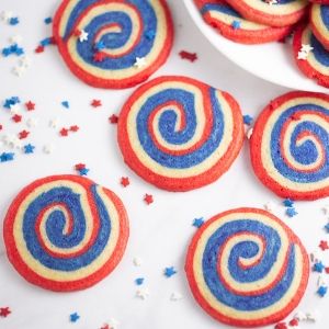 patriotic pinwheel sugar cookies