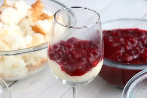 layered cranberry dessert