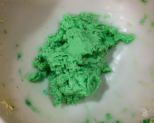 green christmas cookie dough