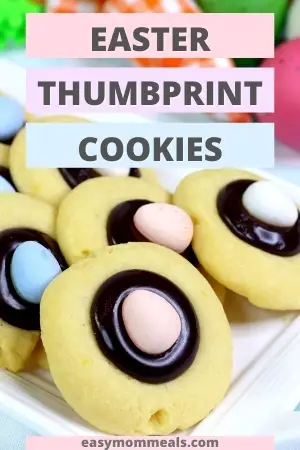platter of easter thumbprint cookies