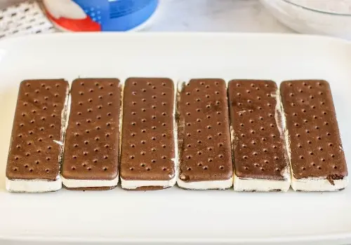bottom layer of ice cream sandwiches