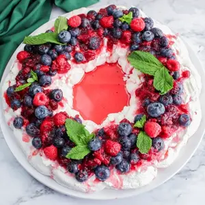 meringue with berry topping