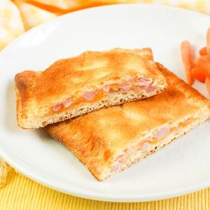ham and cheese pocket on plate